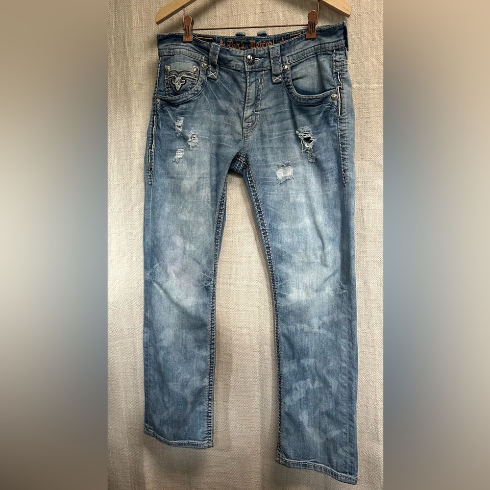 Rock Revival Men's Light Blue Bootcut Jeans